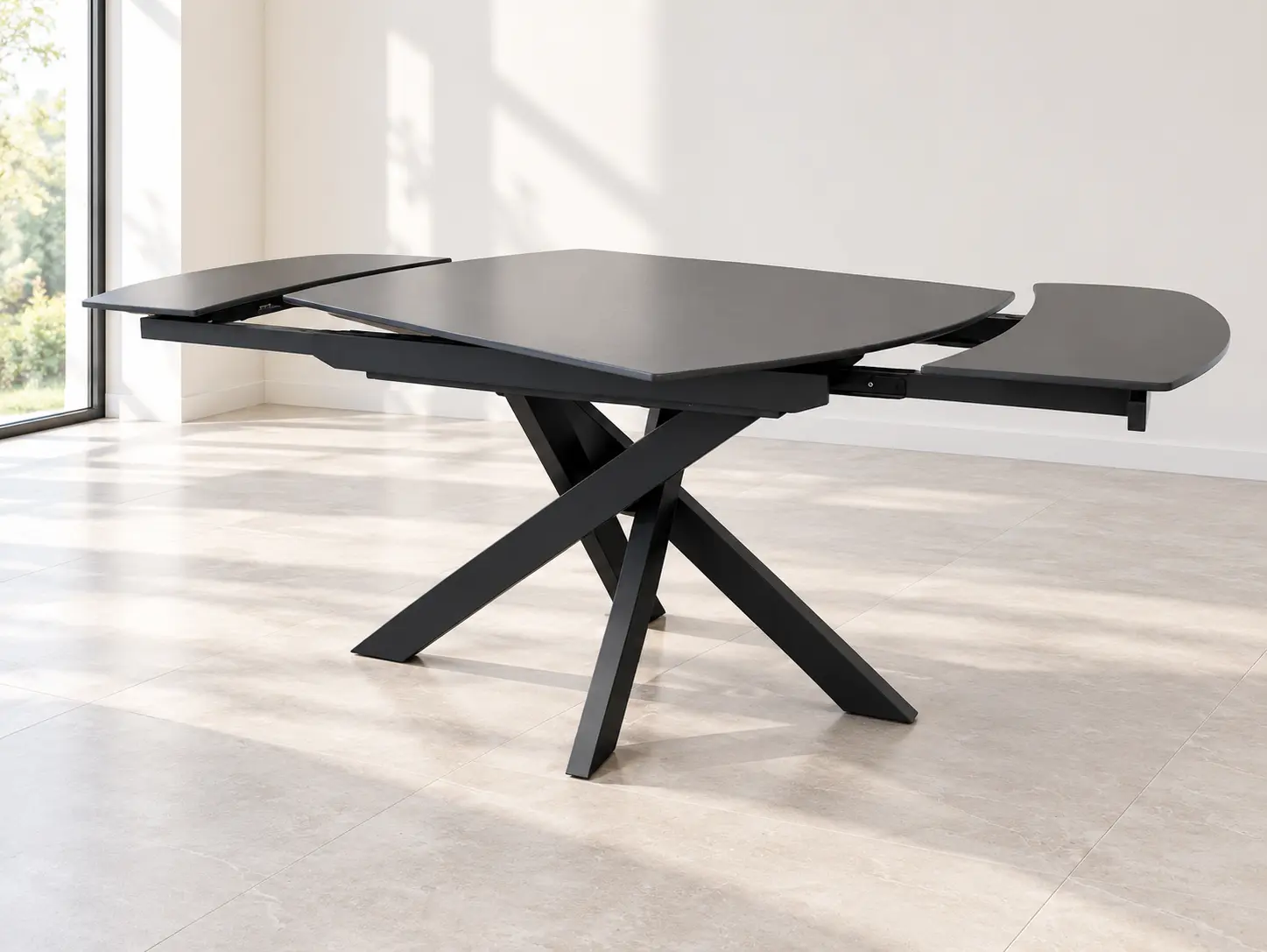 Išsukamas stalas TWISTER-Dark Grey 120 (180)x90xH75 cm-21