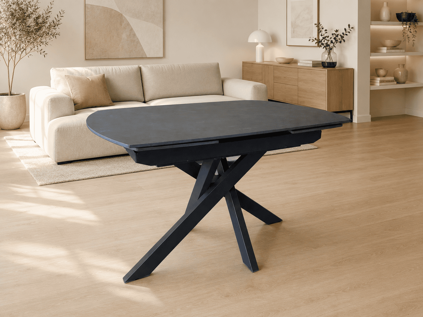 Išsukamas stalas TWISTER-Dark Grey 120 (180)x90xH75 cm-5