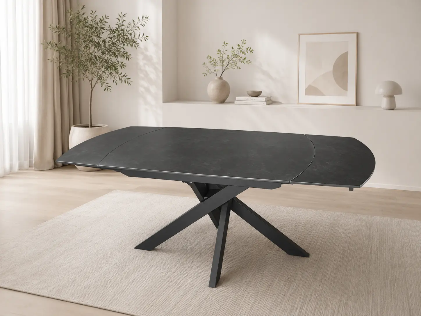 Išsukamas stalas TWISTER-Dark Grey 120 (180)x90xH75 cm-7