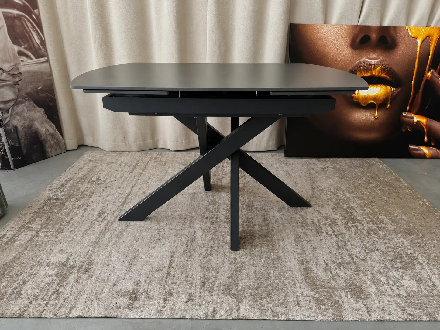 Išsukamas stalas TWISTER-Dark Grey 120 (180)x90xH75 cm-8