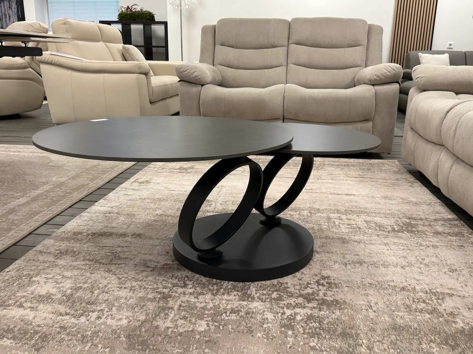 Kavos staliukas RING-Dark Grey – 80 (133)x80xH43 cm-3