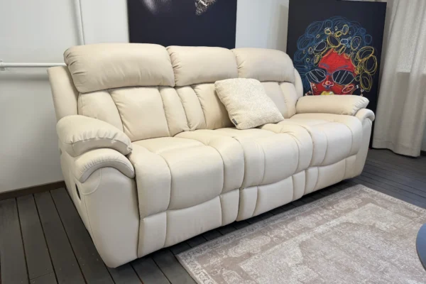 Odinė trivietė sofa su dviem reglaineriais VANILLA - 218x96xH101 cm - šviesi spalva