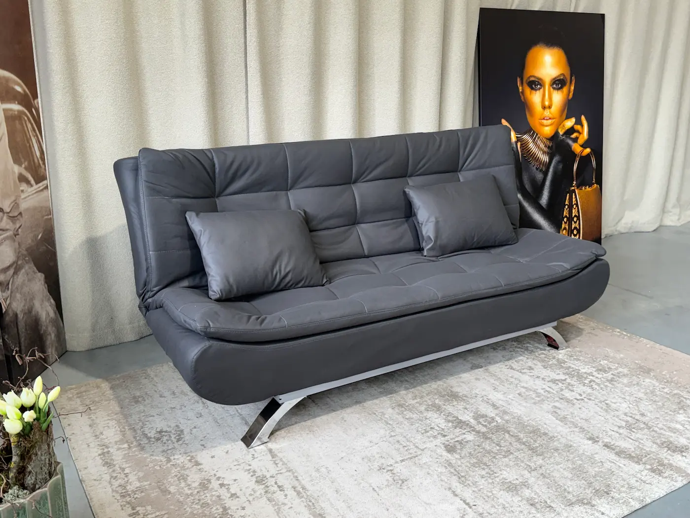 Sofa-lova RICKY – 190x70xH80 cm – tamsiai pilka spalva-3