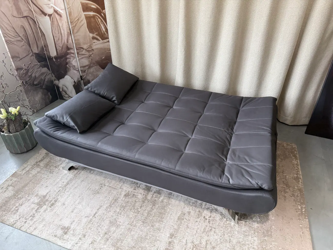 Sofa-lova RICKY – 190x70xH80 cm – tamsiai pilka spalva-4