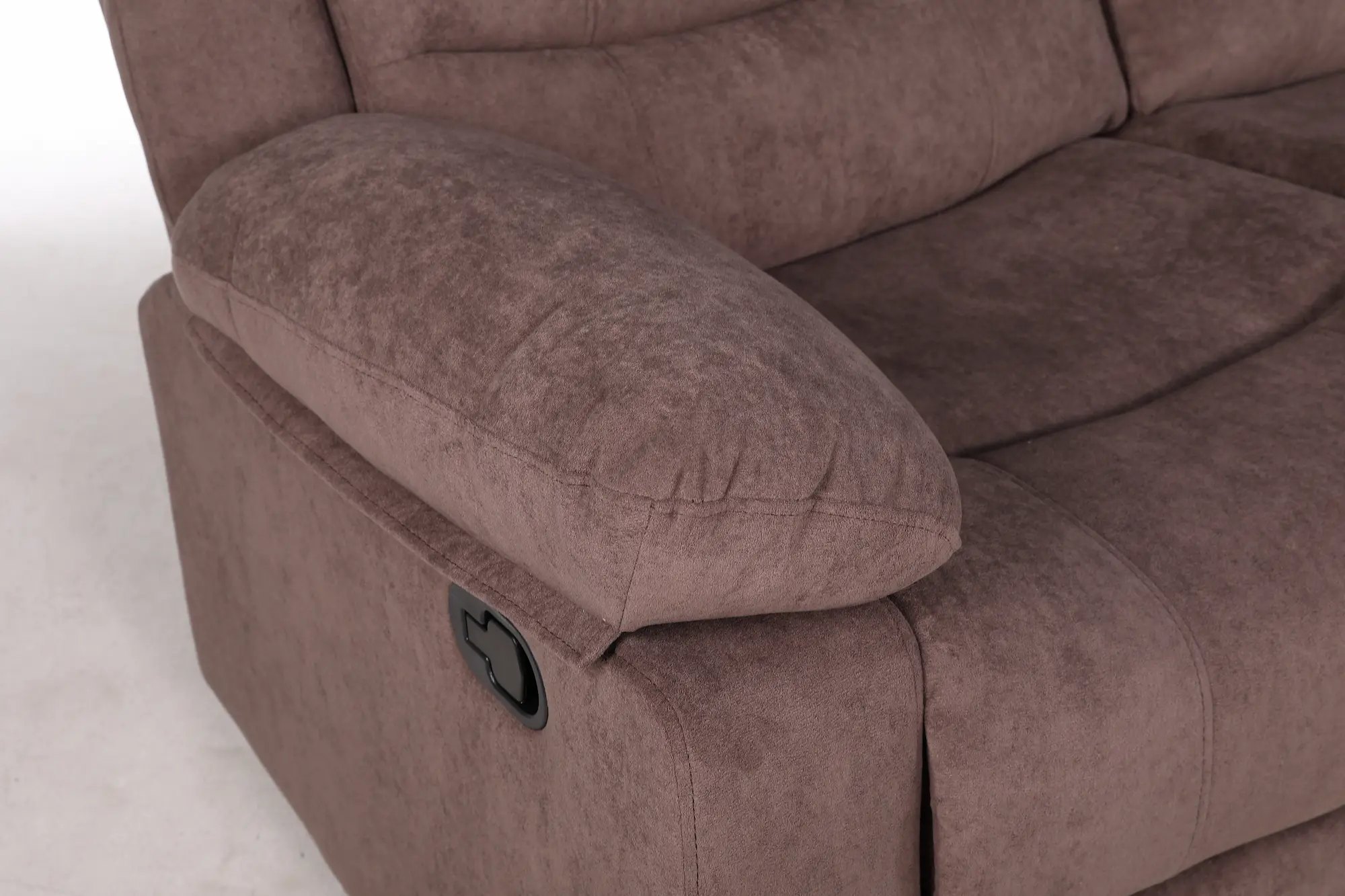 Trivietė sofa su reglaineriais RAMZI – tamsiai rusva spalva – 208x97xH102 cm-13