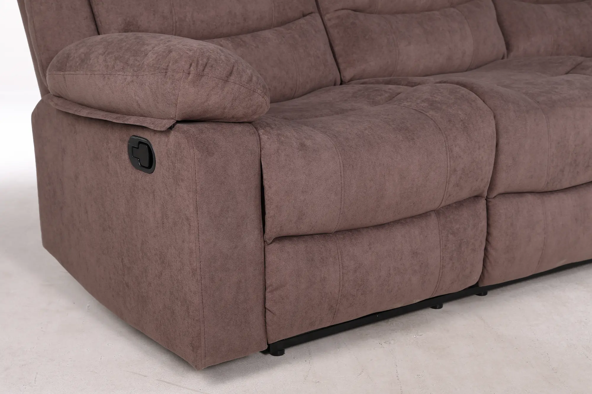 Trivietė sofa su reglaineriais RAMZI – tamsiai rusva spalva – 208x97xH102 cm-14