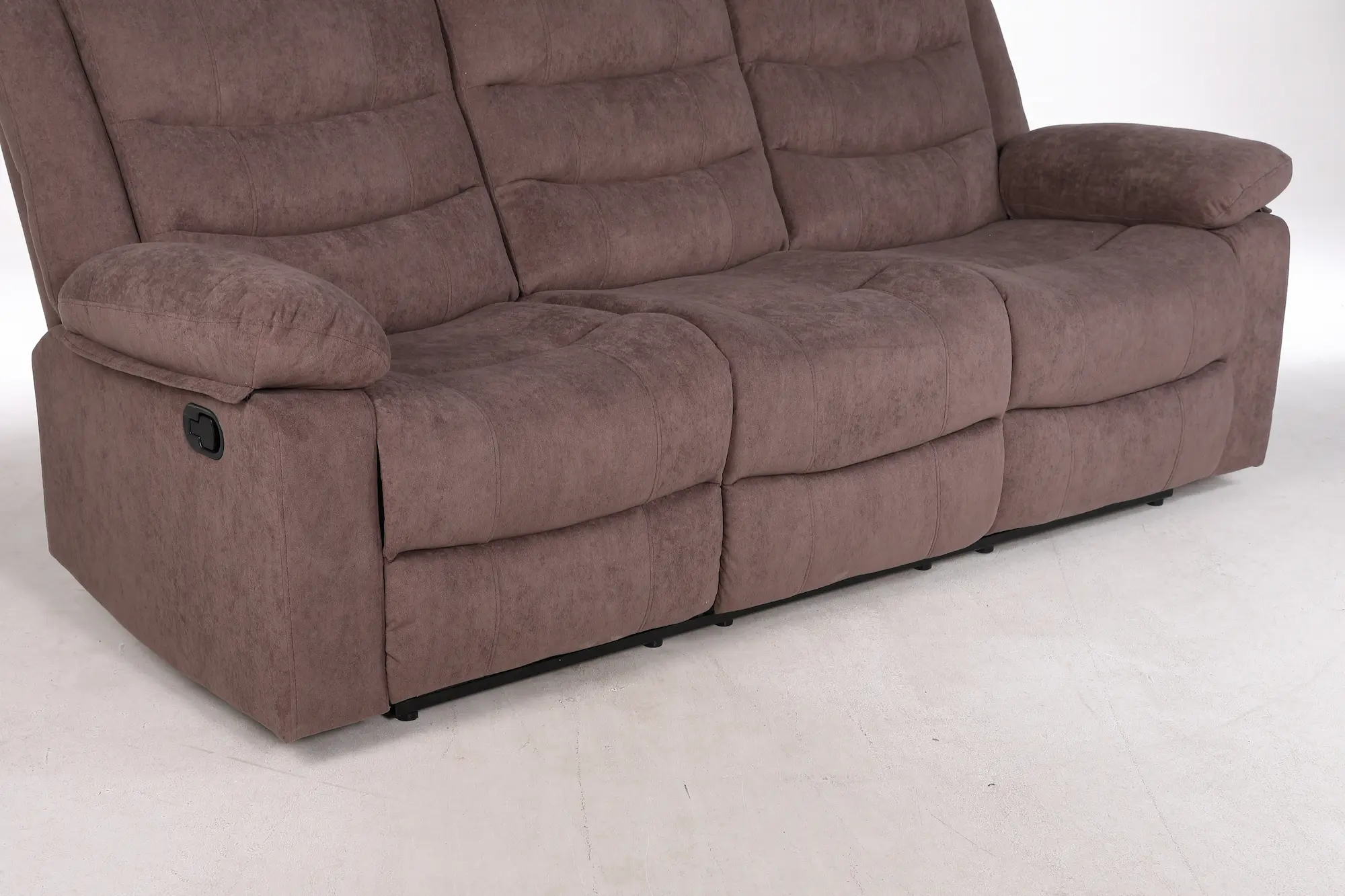 Trivietė sofa su reglaineriais RAMZI – tamsiai rusva spalva – 208x97xH102 cm-15