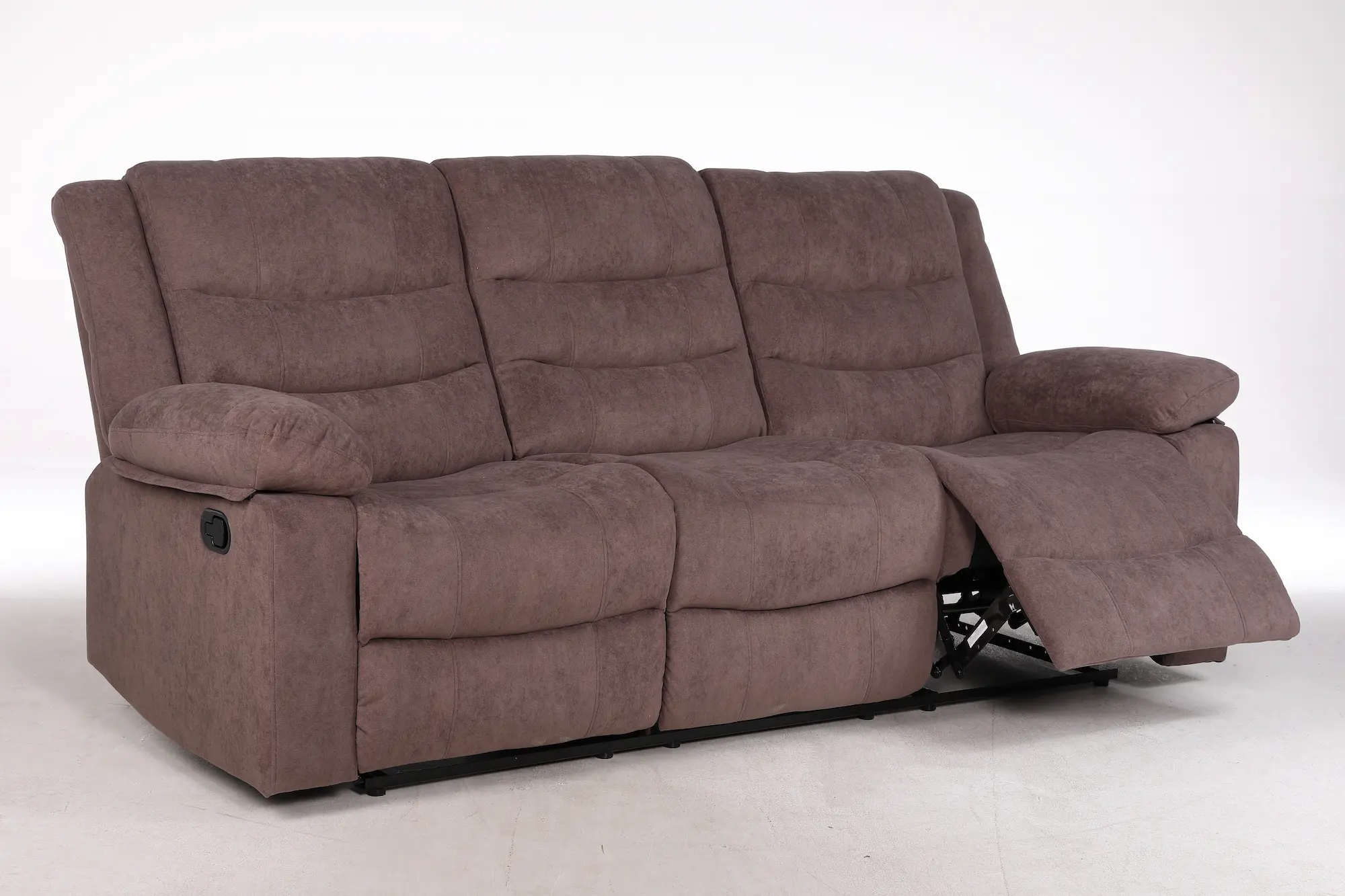 Trivietė sofa su reglaineriais RAMZI – tamsiai rusva spalva – 208x97xH102 cm-16