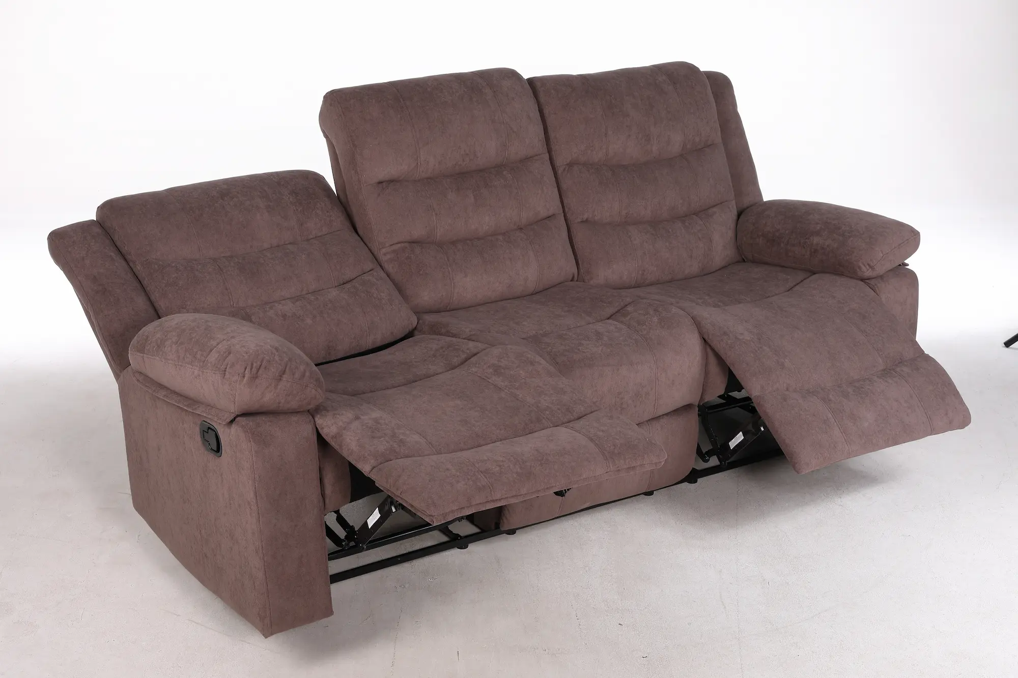 Trivietė sofa su reglaineriais RAMZI – tamsiai rusva spalva – 208x97xH102 cm-17