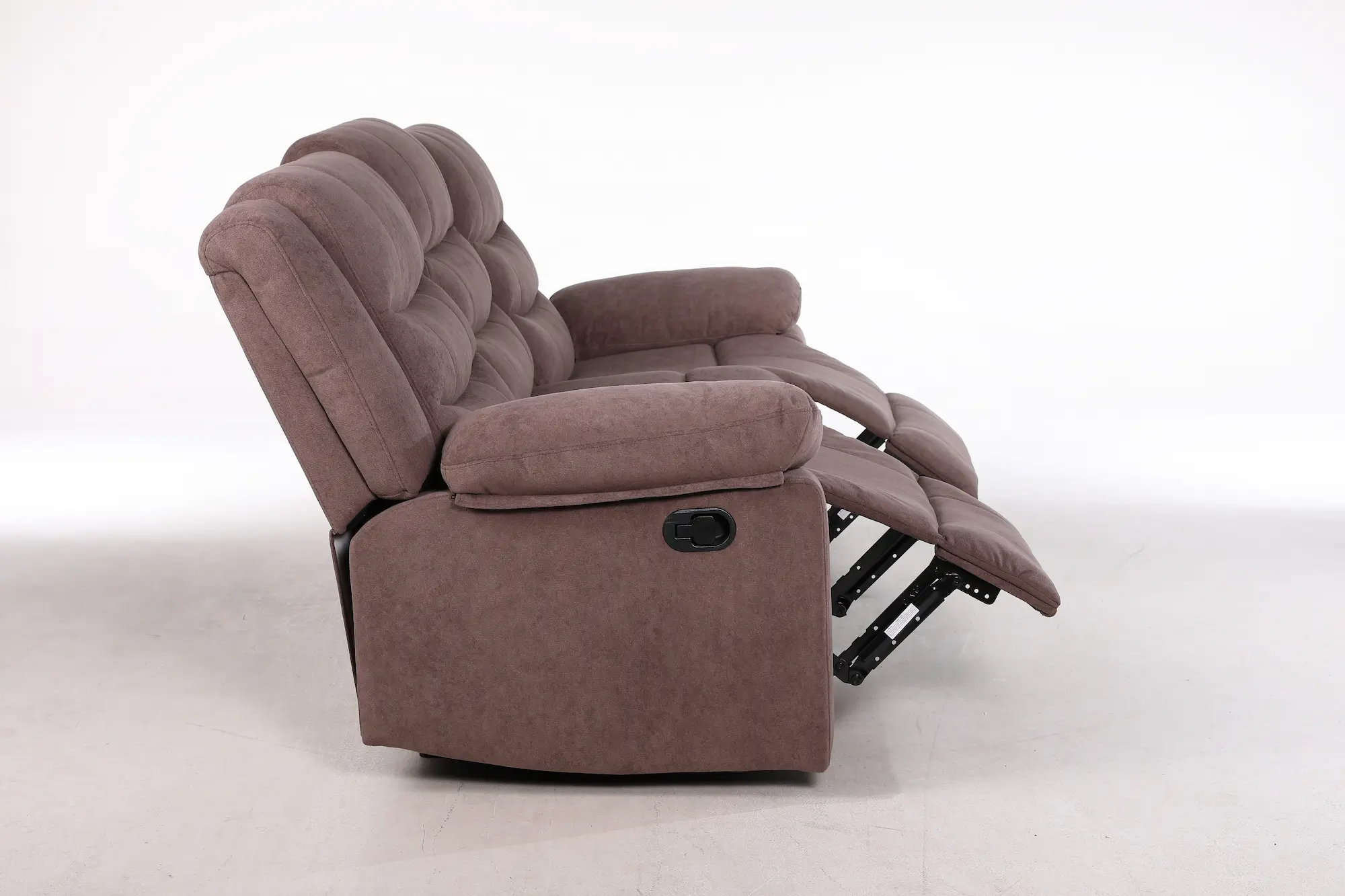 Trivietė sofa su reglaineriais RAMZI – tamsiai rusva spalva – 208x97xH102 cm-20