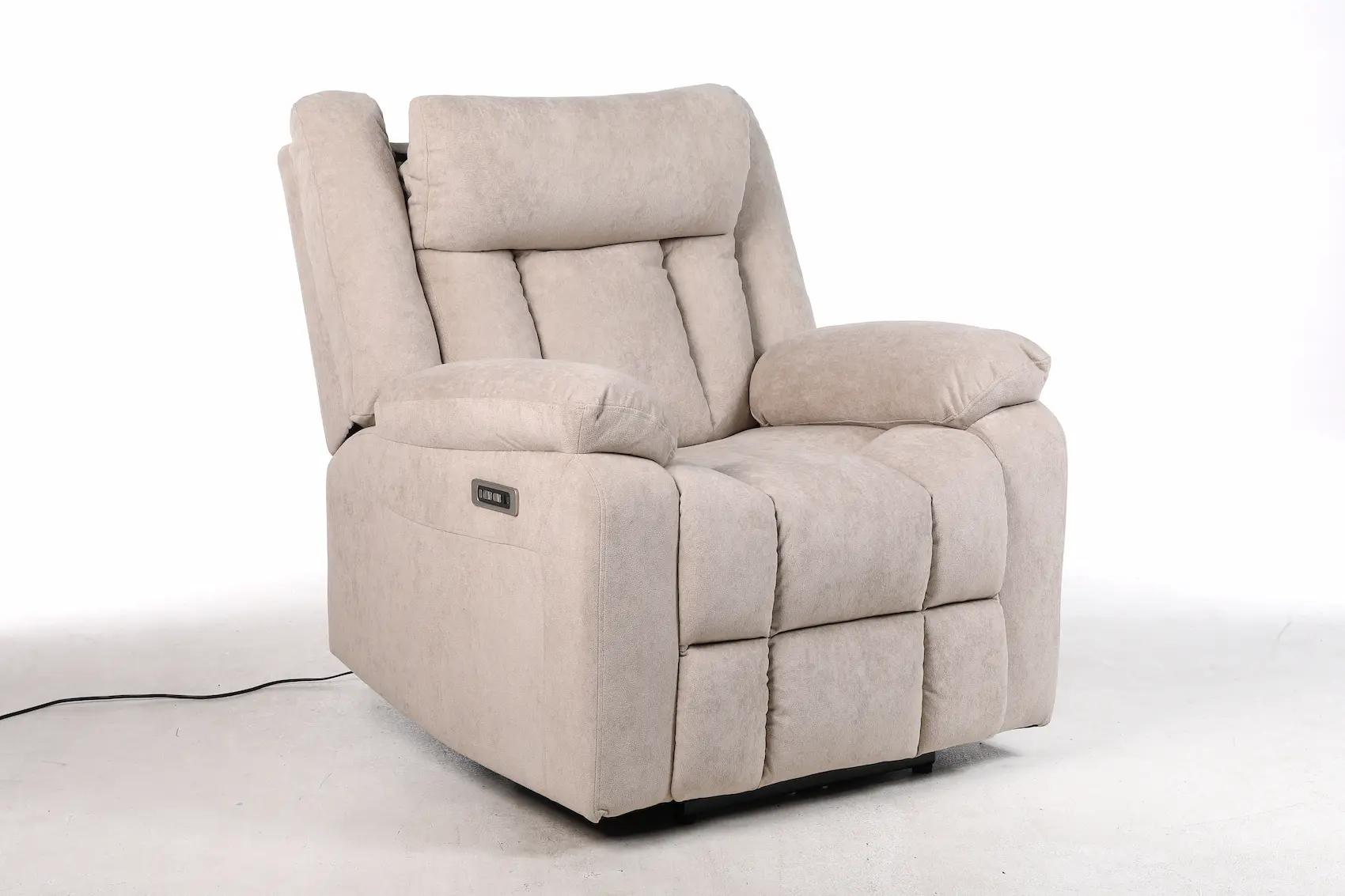 Fotelis SMART su elektrine relakso funkcija – beige spalva – 88x94xH101 cm-14