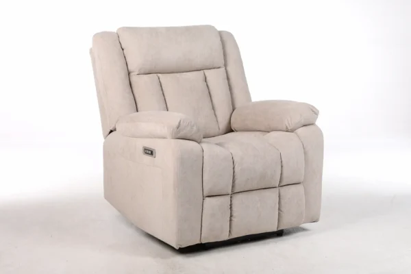 Fotelis SMART su elektrine relakso funkcija – beige spalva – 90x94xH108 cm