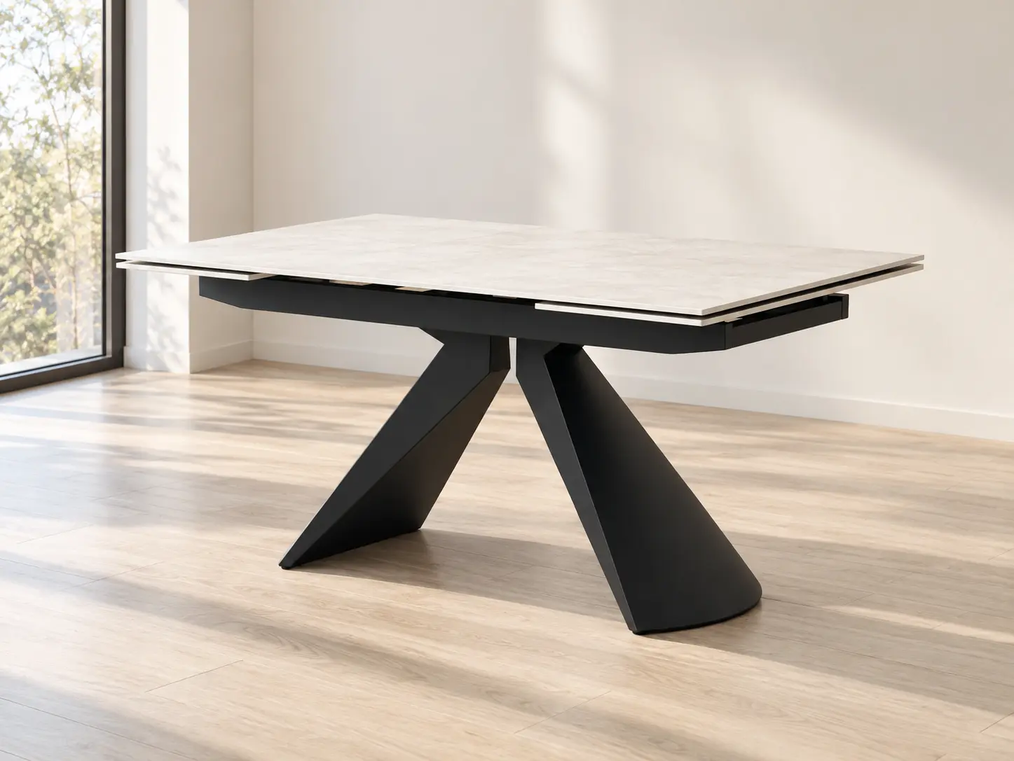 Išskleidžiamas valgomojo stalas MILANO-Light Grey - 160 (200-240)x90xH75 cm-10