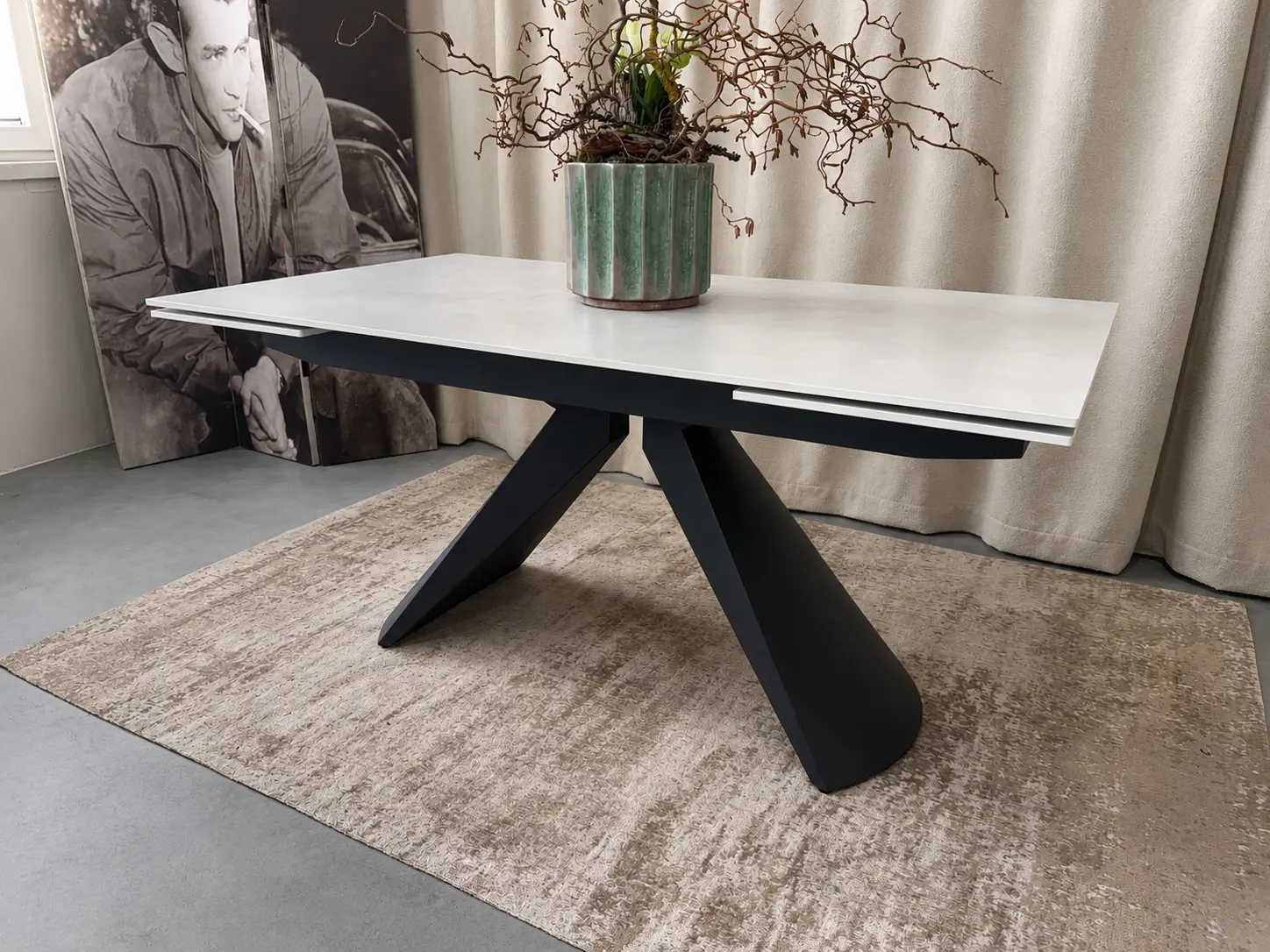 Išskleidžiamas valgomojo stalas MILANO-Light Grey - 160 (200-240)x90xH75 cm-5
