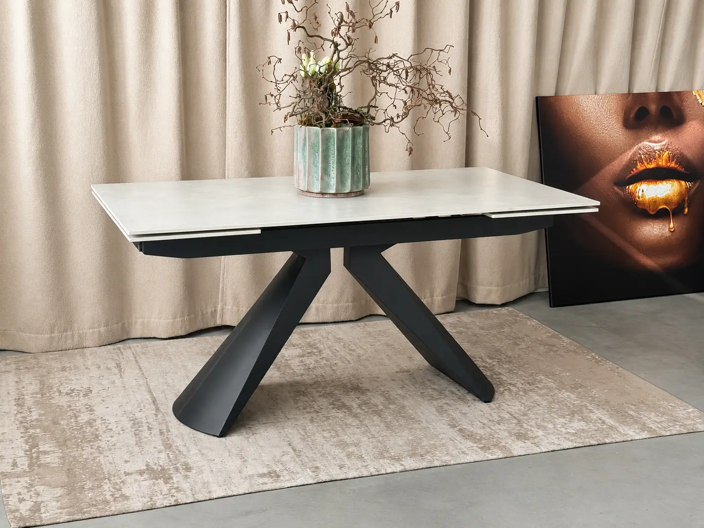Išskleidžiamas valgomojo stalas MILANO-Light Grey - 160 (200-240)x90xH75 cm-8