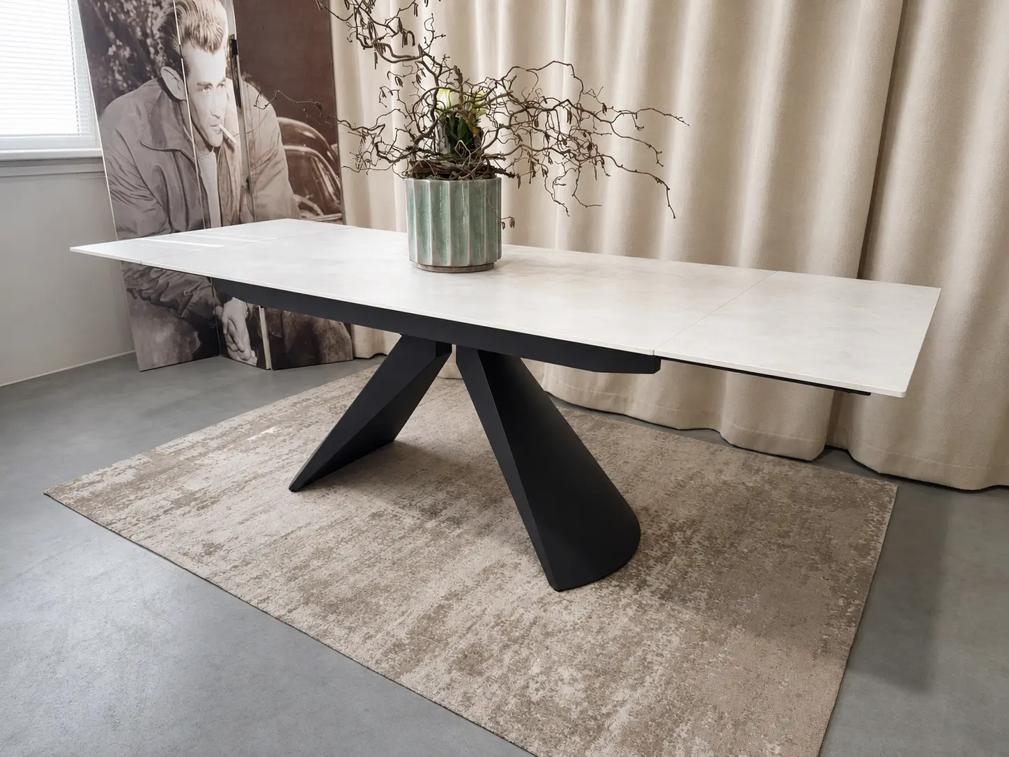 Išskleidžiamas valgomojo stalas MILANO-Light Grey - 160 (200-240)x90xH75 cm-9