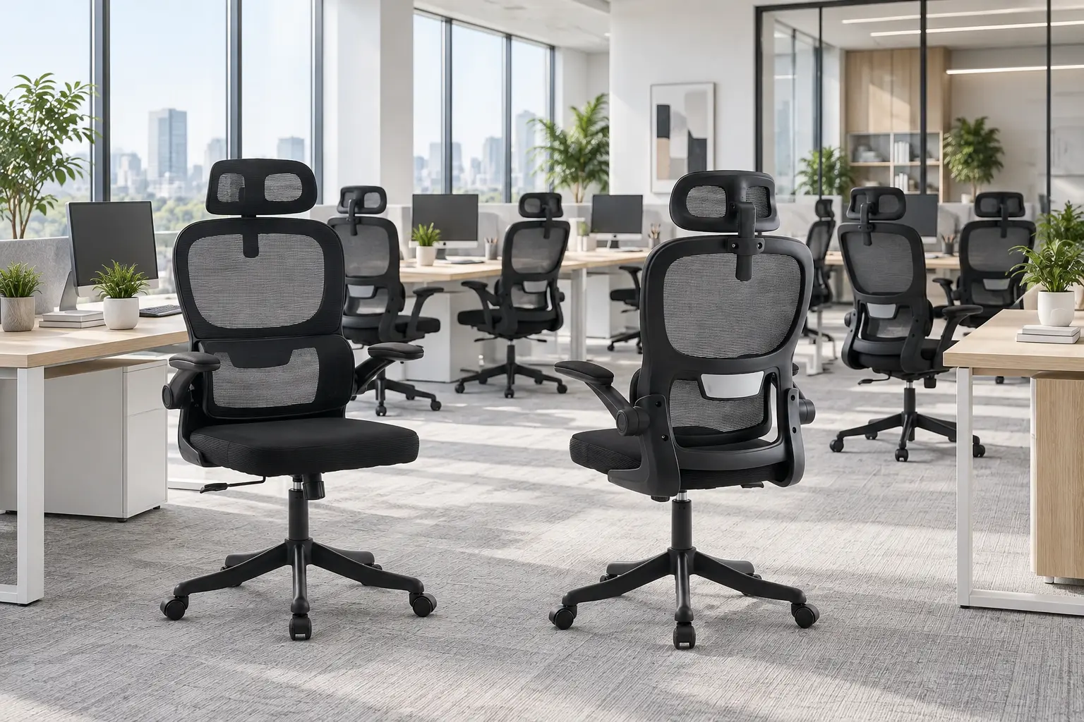 Juodos spalvos ofiso kėdė SMARAGD – 66x65xH115-125 cm-11