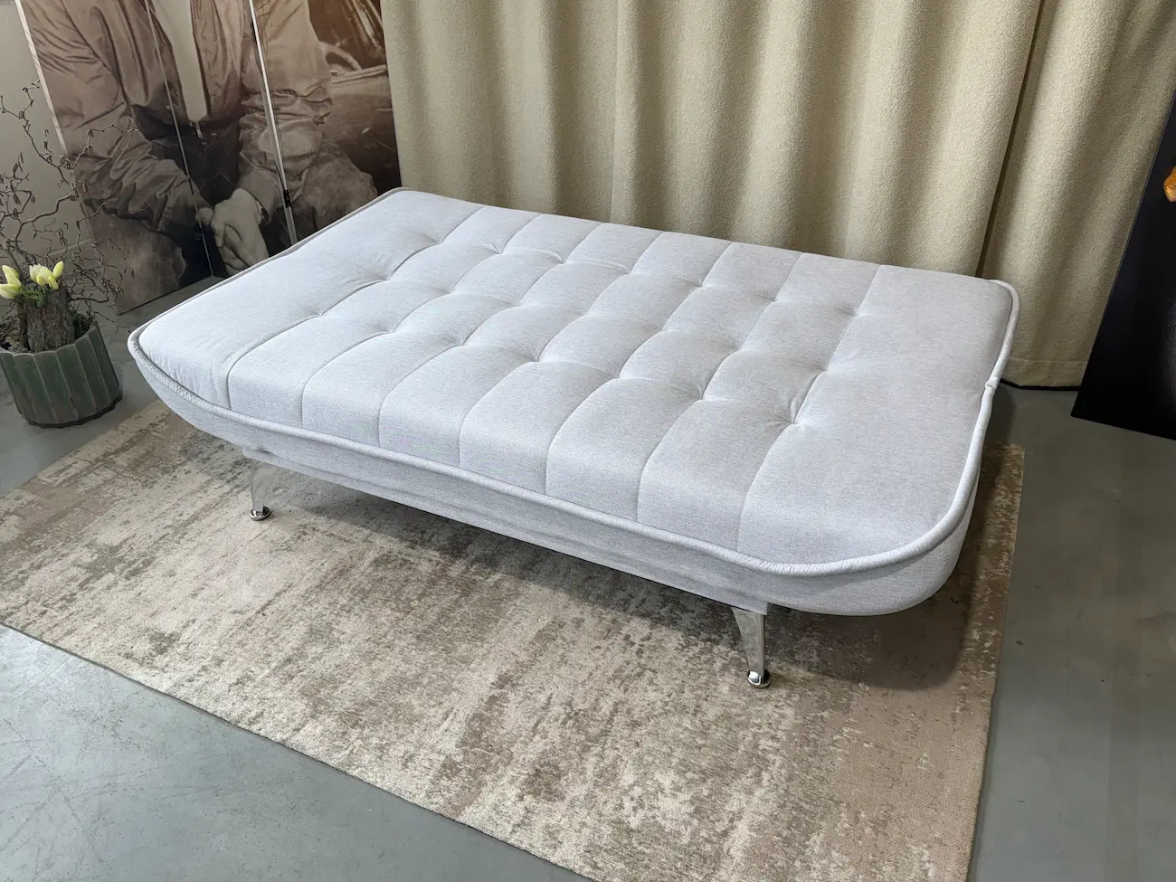 Sofa-lova NEO – 190x70xH80 cm – šviesiai pilka spalvos audinys-3