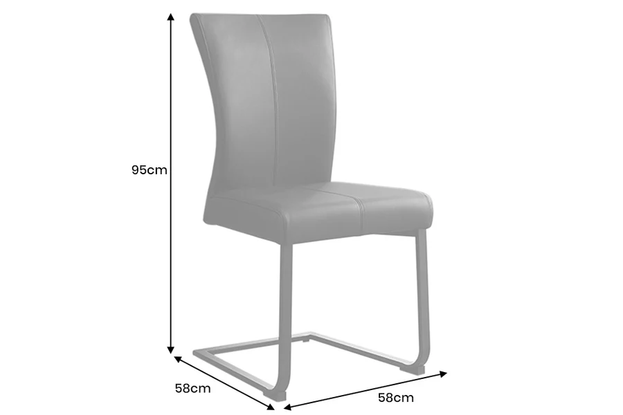 Vokiška virtuvės kėdė SAMSON – taupe spalvos natūrali oda - 4 vnt.-5