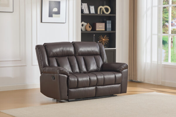 Dvivietė odinė sofa su reglaineriais DETROIT-BROWN – 160x95xH104 cm
