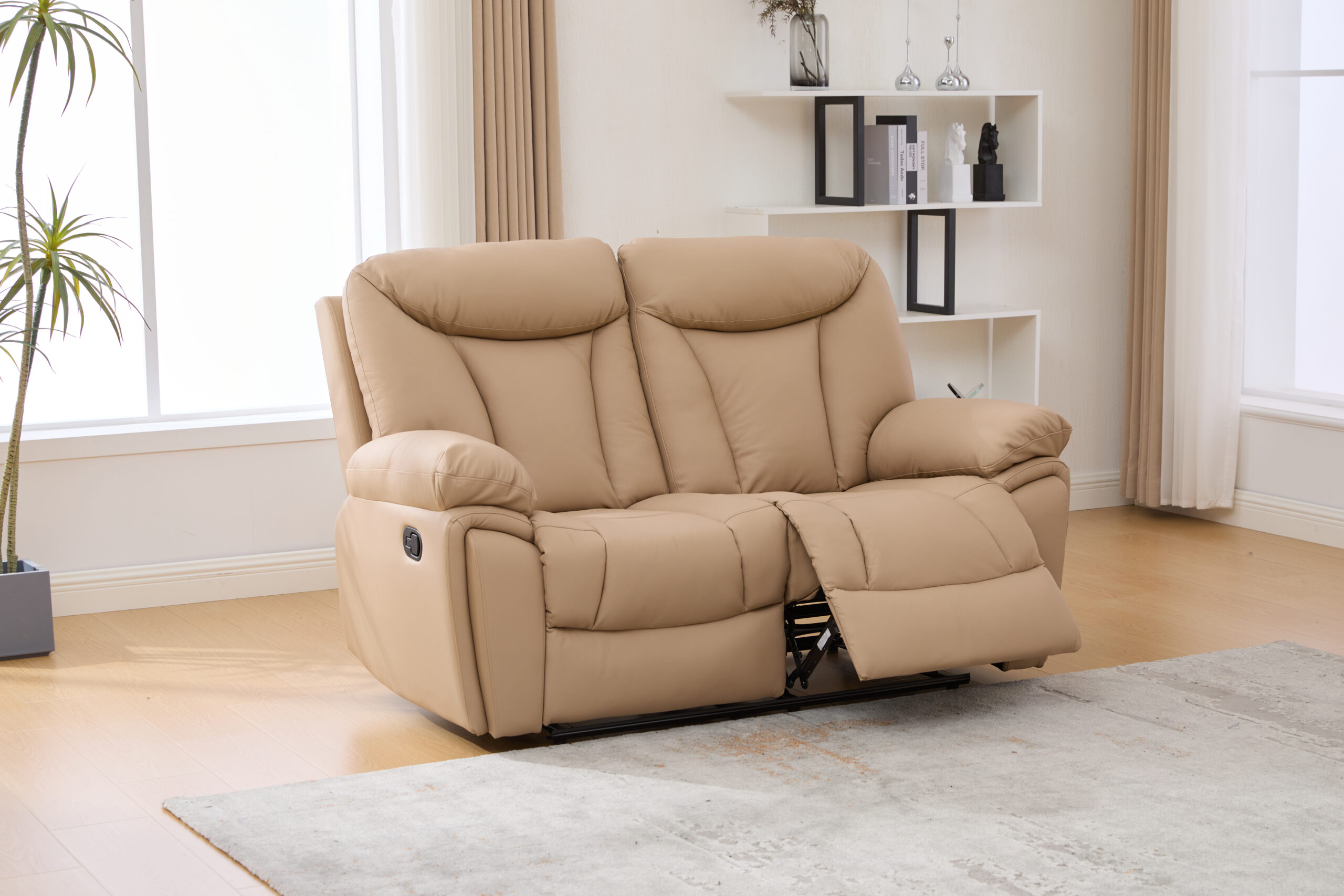 Dvivietė odinė sofa su reglaineriais YORK-BEIGE– 166x96xH106 cm-6