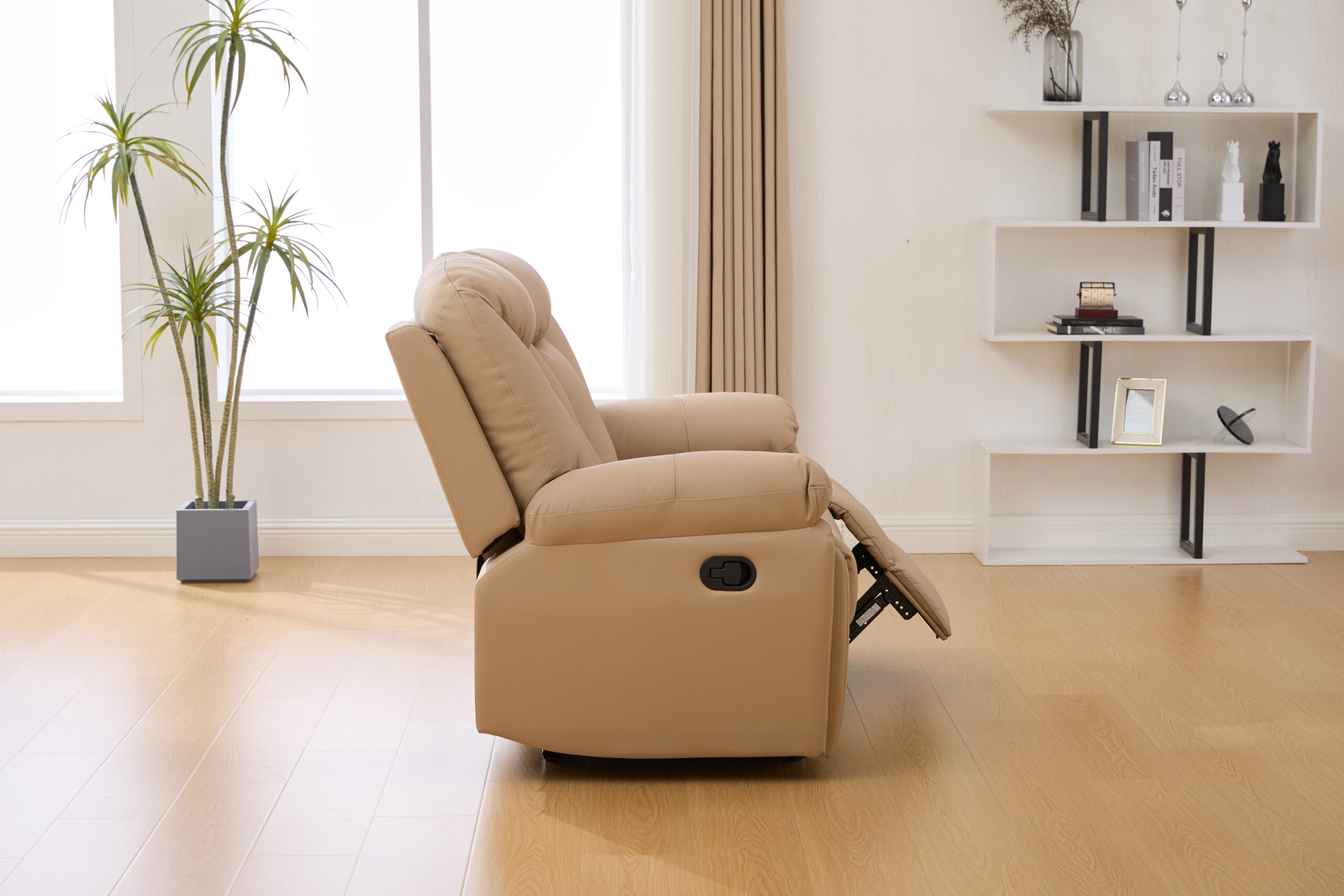 Dvivietė odinė sofa su reglaineriais YORK-BEIGE– 166x96xH106 cm-7