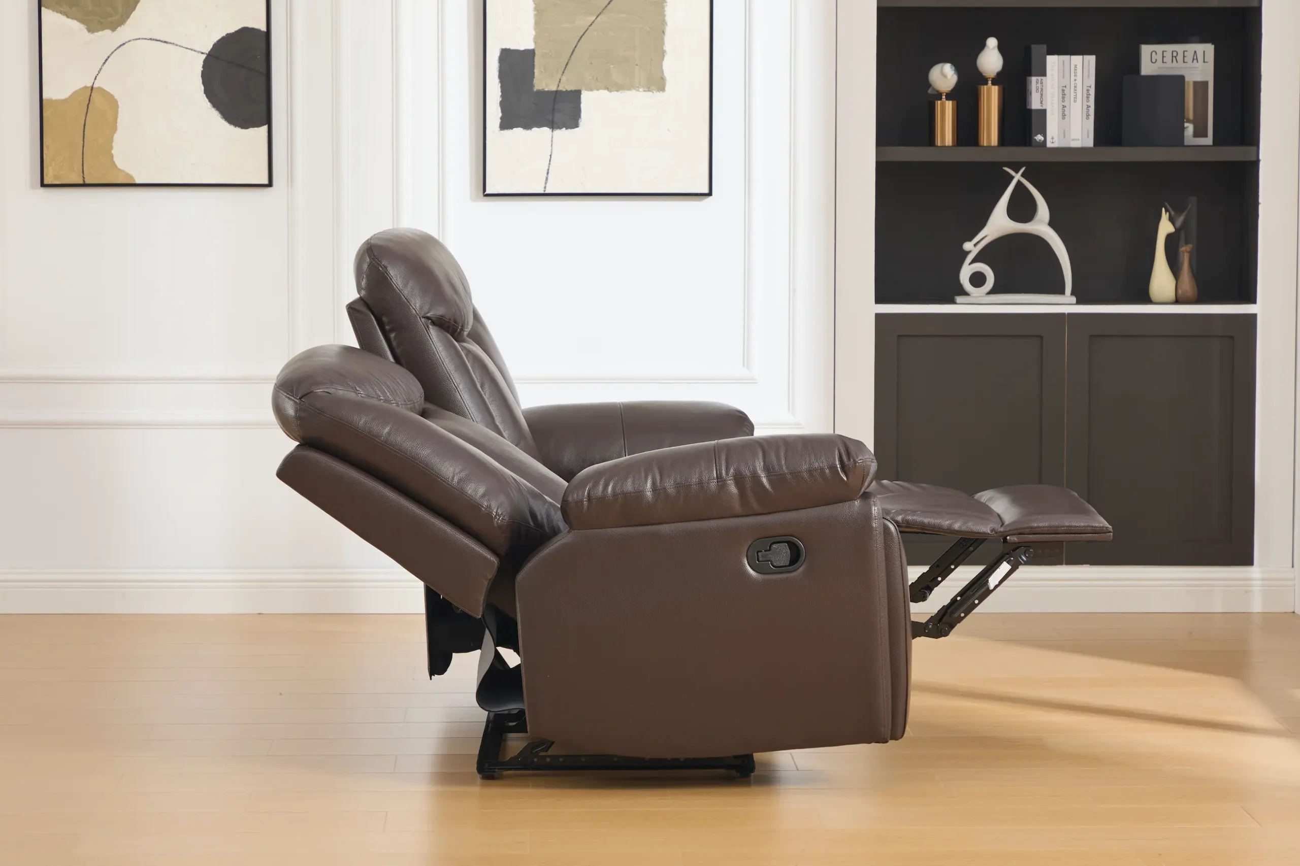 Dvivietė odinė sofa su reglaineriais YORK-BROWN – 166x96xH106 cm-8