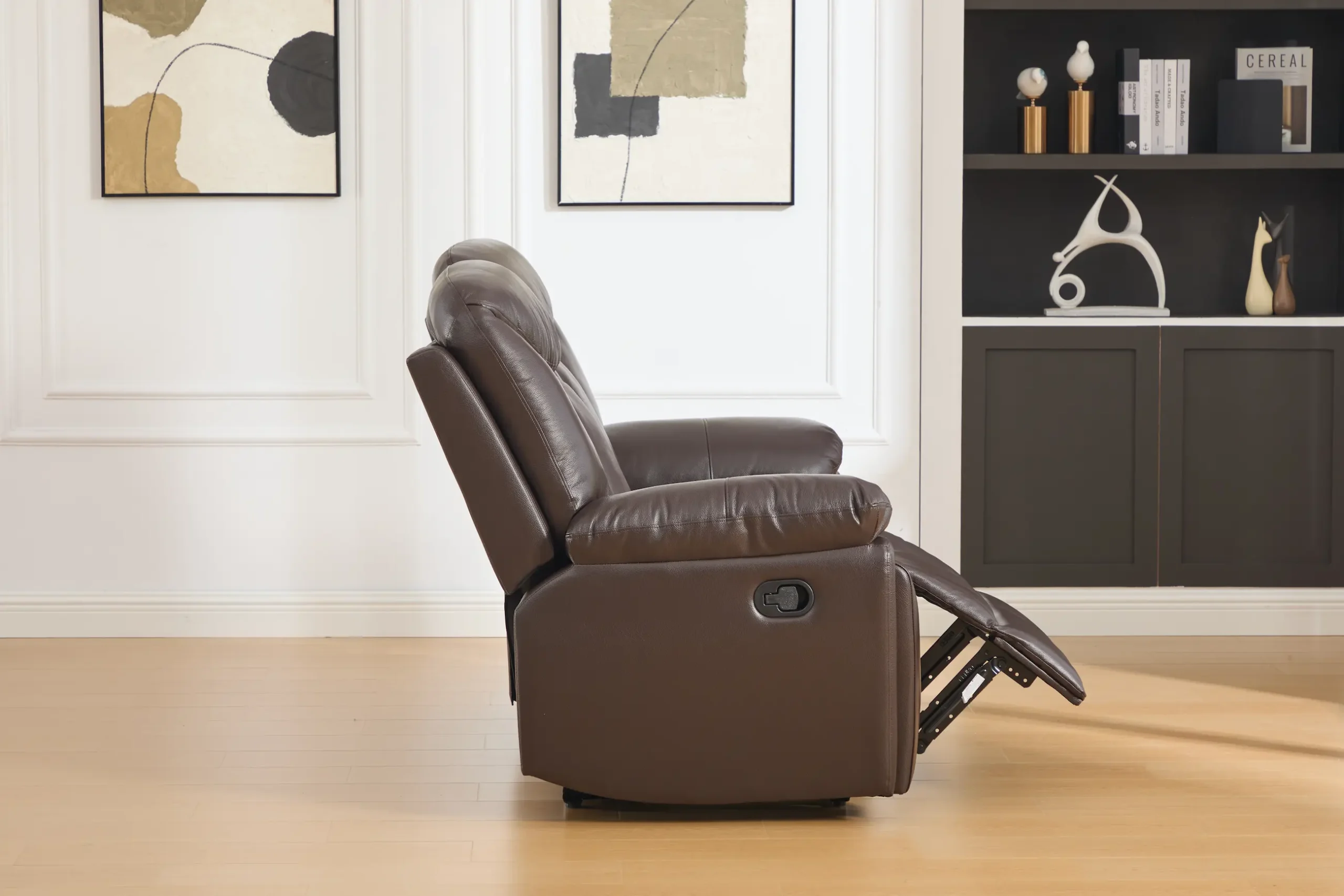 Dvivietė odinė sofa su reglaineriais YORK-BROWN – 166x96xH106 cm-9