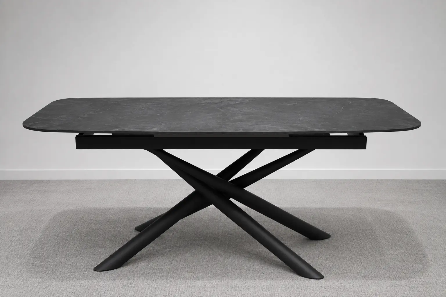 Išskleidžiamas valgomojo stalas MESSA-Dark Grey – 160 (200)x90xH75 cm-2