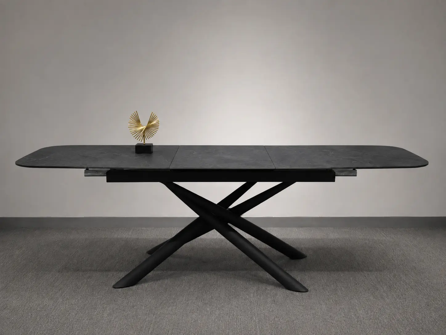 Išskleidžiamas valgomojo stalas MESSA-Dark Grey – 160 (200)x90xH75 cm-3