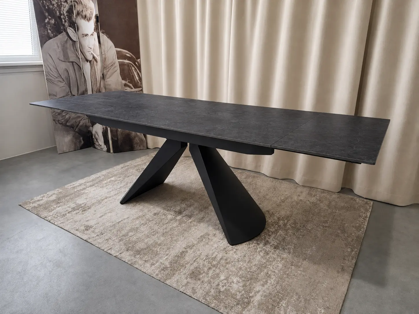 Išskleidžiamas valgomojo stalas MILANO-Dark Grey – 160 (200-240)x90xH75 cm-3