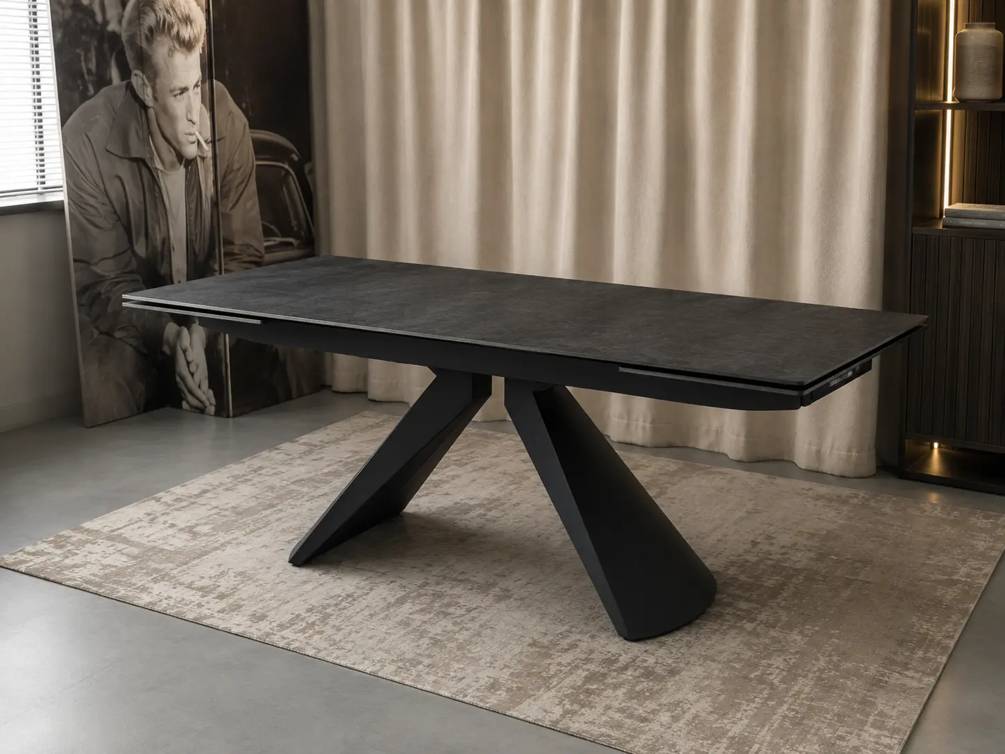 Išskleidžiamas valgomojo stalas MILANO-Dark Grey – 160 (200-240)x90xH75 cm-4