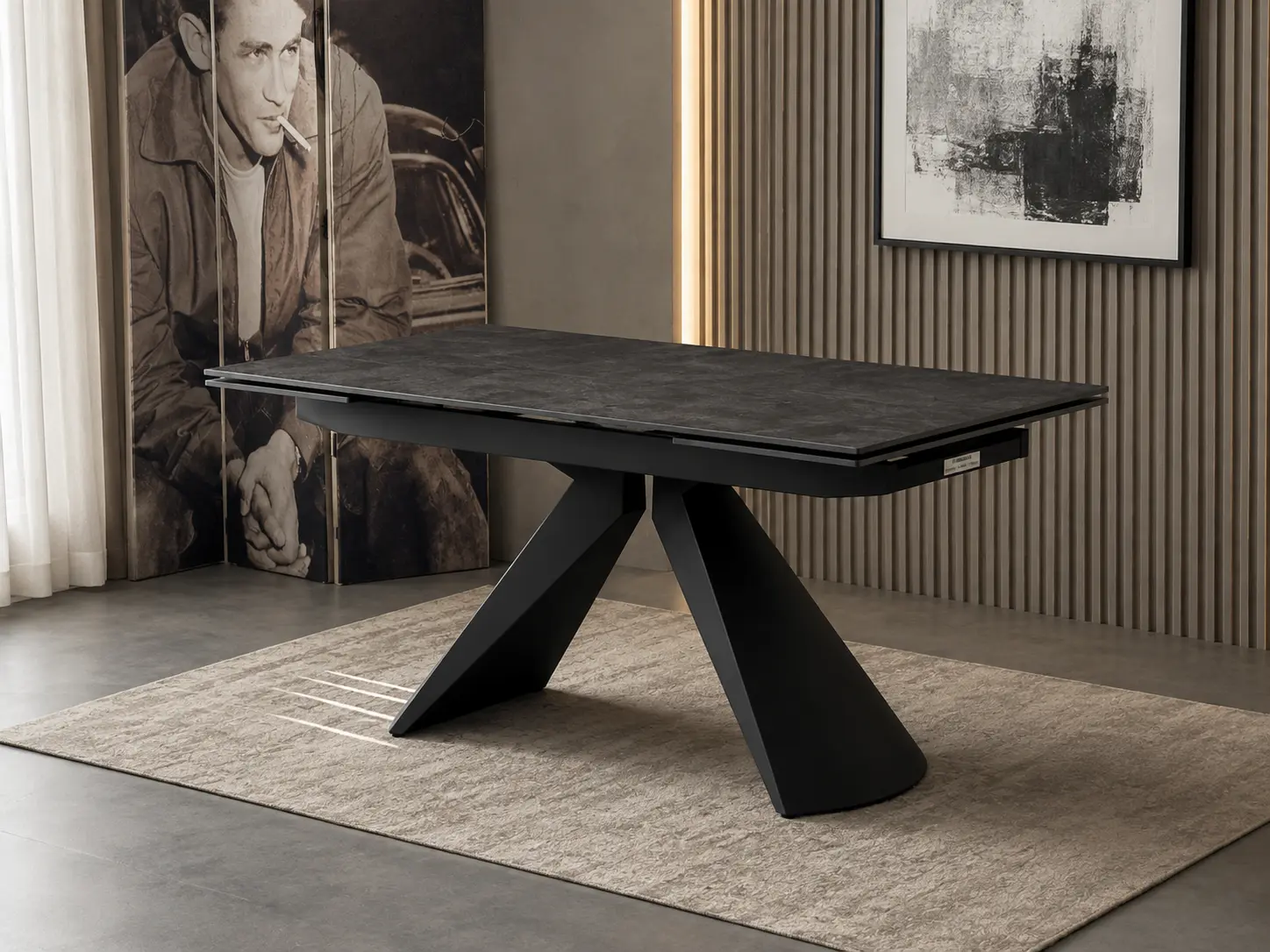 Išskleidžiamas valgomojo stalas MILANO-Dark Grey – 160 (200-240)x90xH75 cm-5