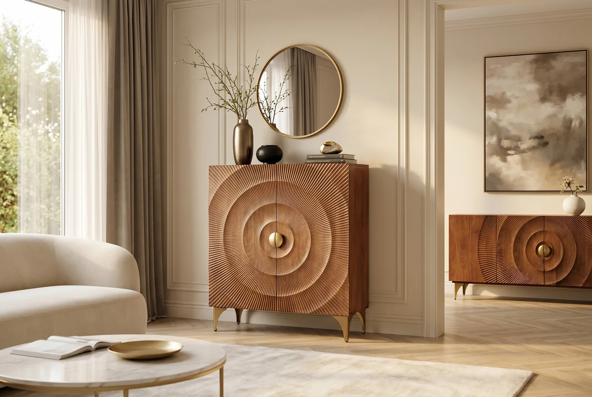 Komoda GOLDEN SUNSET-BROWN 100x38x120 cm-4