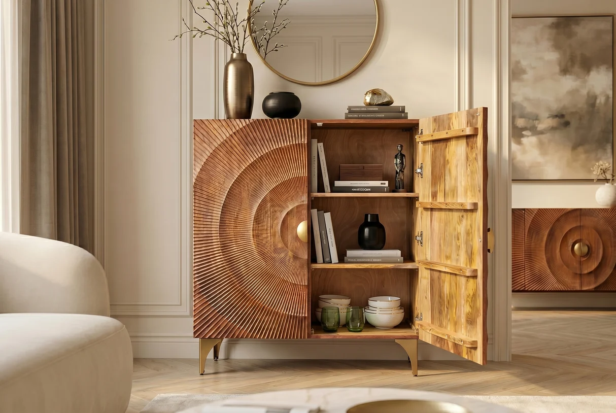 Komoda GOLDEN SUNSET-BROWN 100x38x120 cm-8