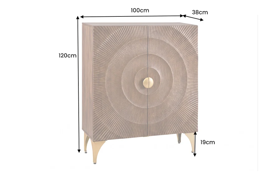 Komoda GOLDEN SUNSET-BROWN 100x38x120 cm-9