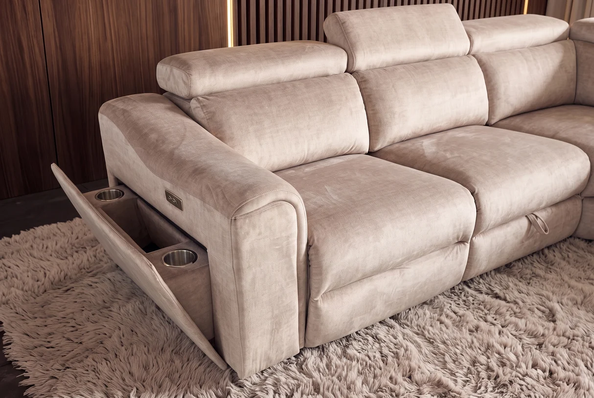 Minkštas kampas PROUD - 300x270xH95 cm - beige spalva-7