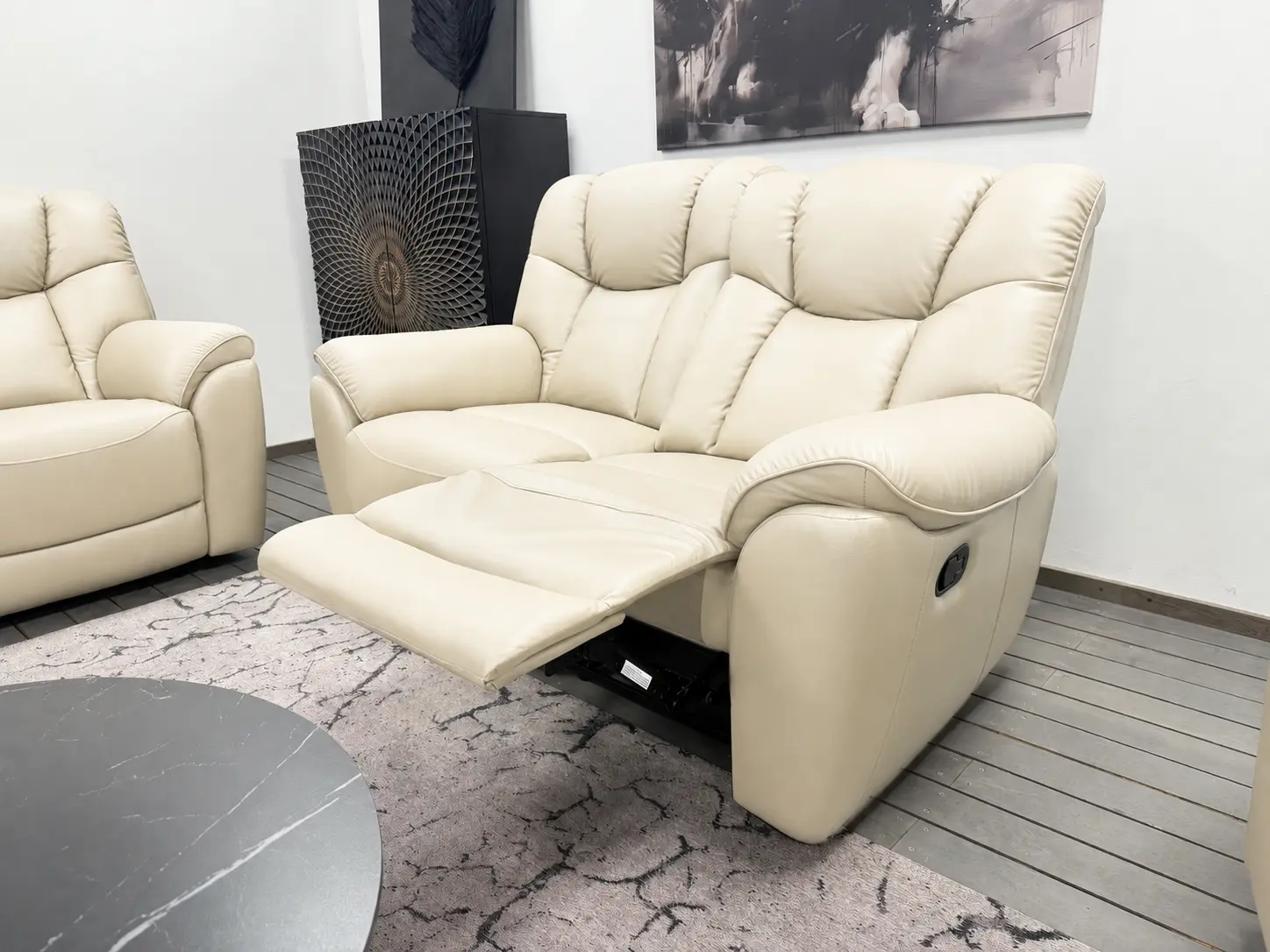 Odinė dvivietė sofa su dviem reglaineriais COMFORT-150x90xH100 cm - šviesi spalva-3