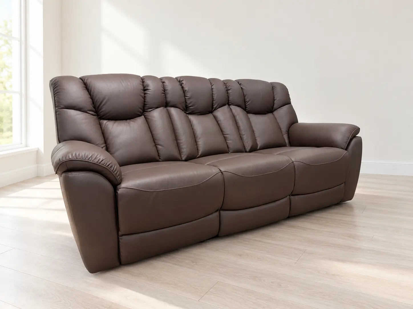 Odinė trivietė sofa su dviem reglaineriais COMFORT-210x90xH100 cm - ruda spalva-10