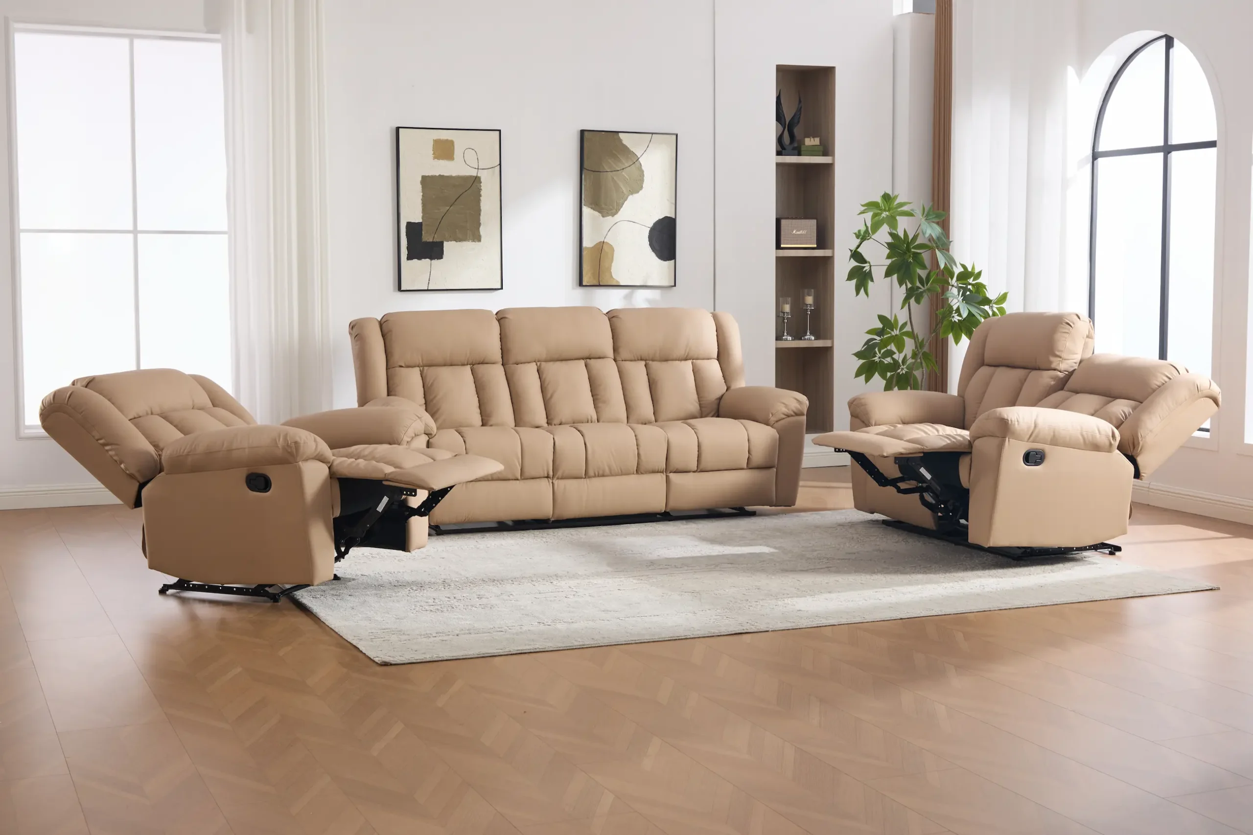 Odiniai svetainės baldai DETROIT-BEIGE