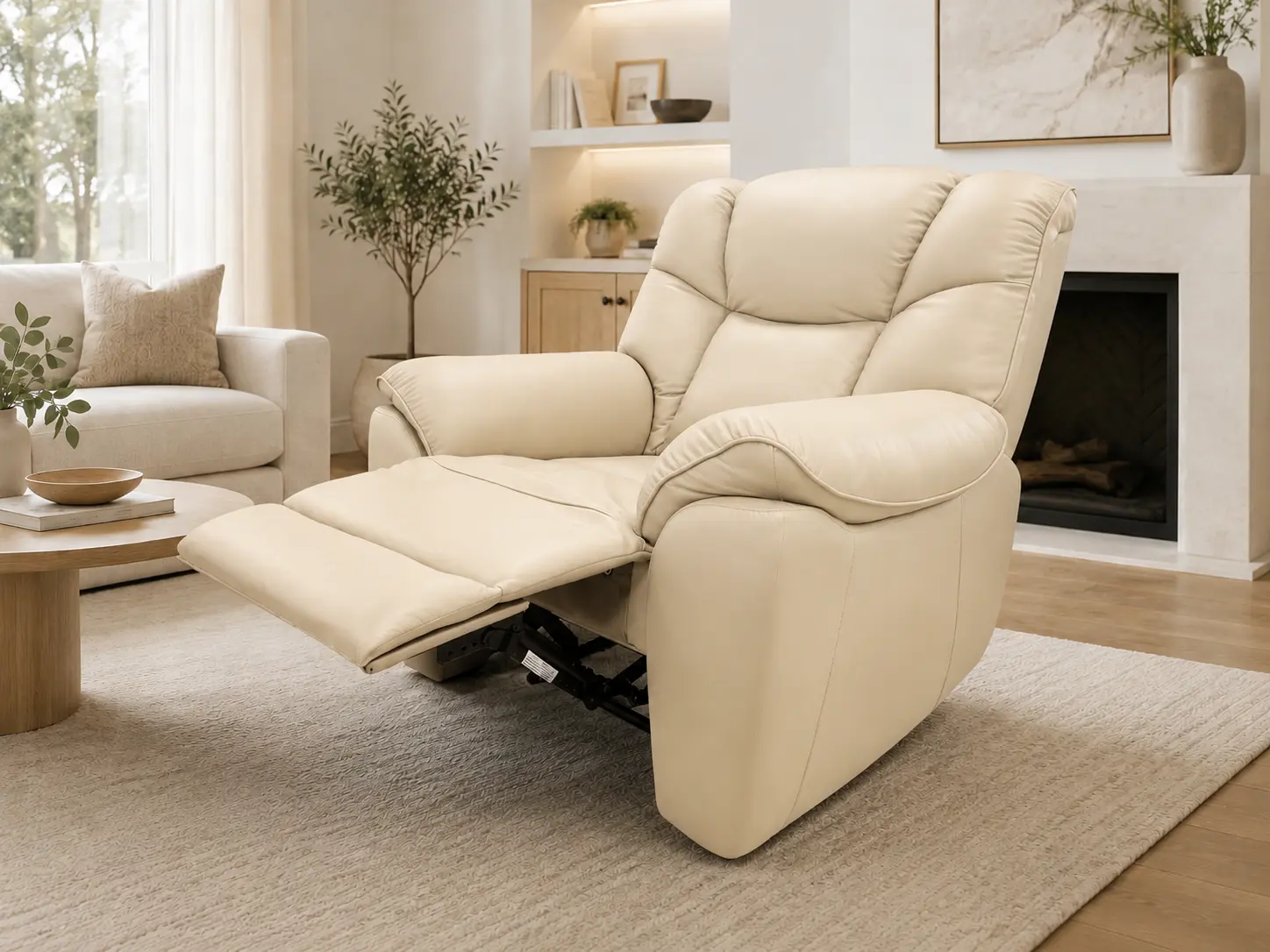 Odinis fotelis su reglaineriu COMFORT-103x90xH100 cm – šviesi spalva-4