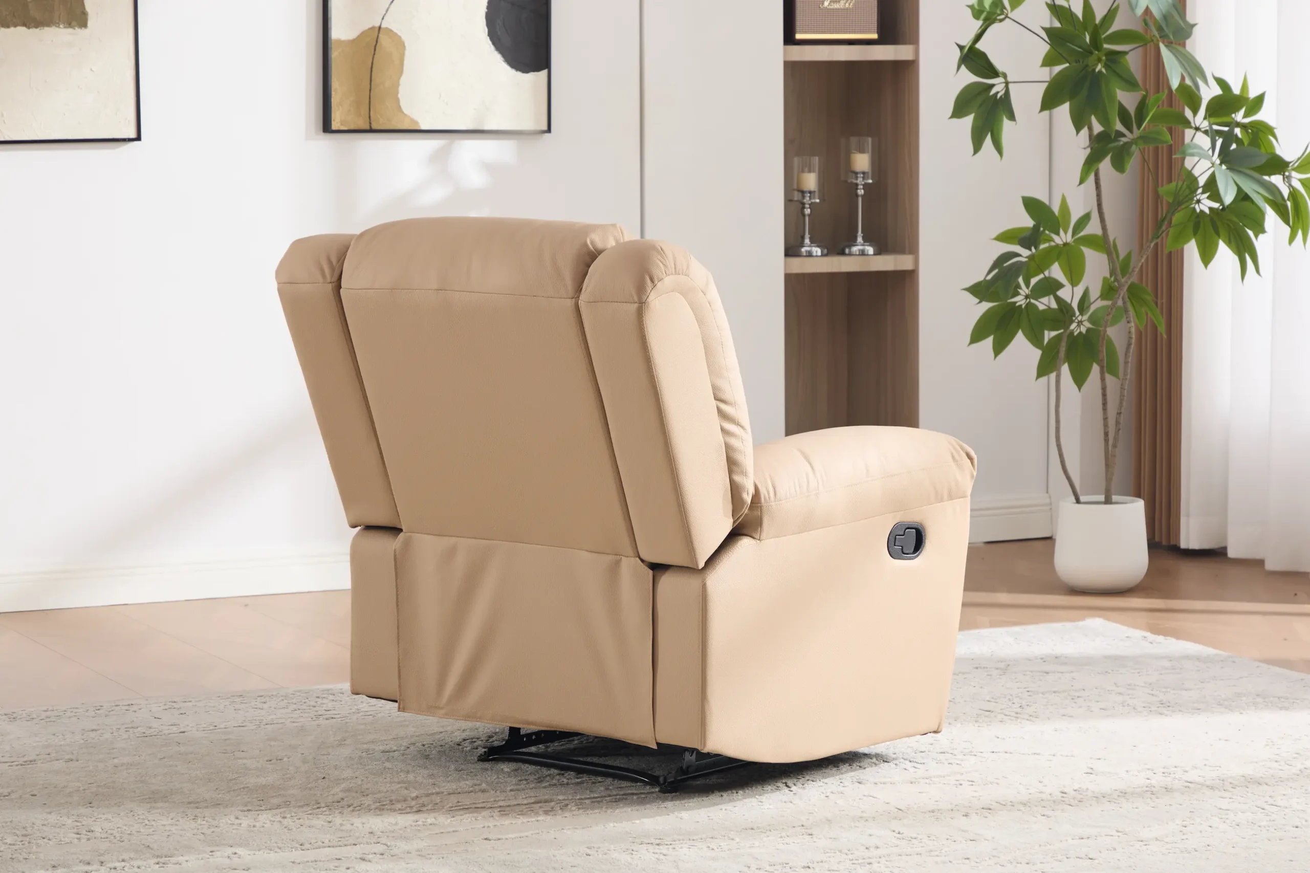 Odinis fotelis su reglaineriu DETROIT-BEIGE - 100x95xH104 cm-1