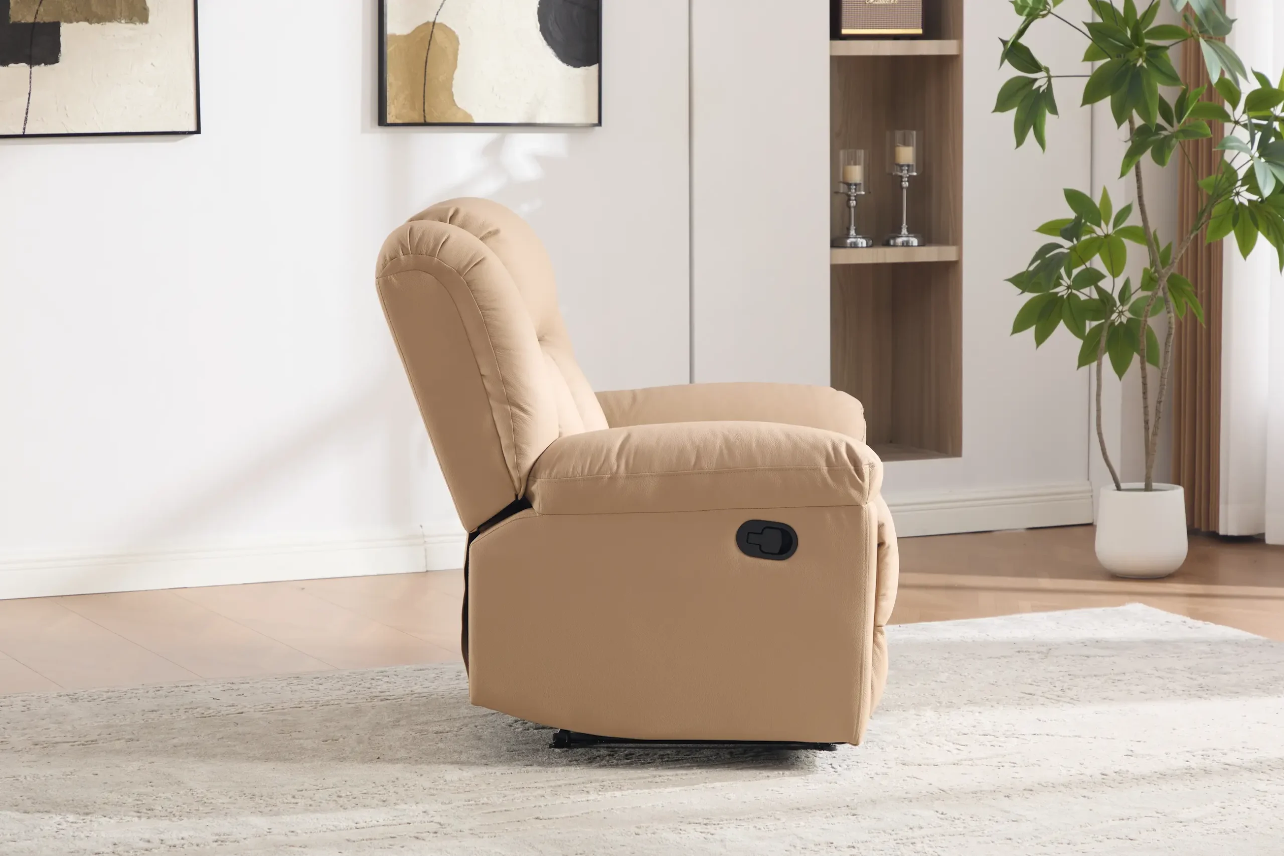 Odinis fotelis su reglaineriu DETROIT-BEIGE - 100x95xH104 cm-2