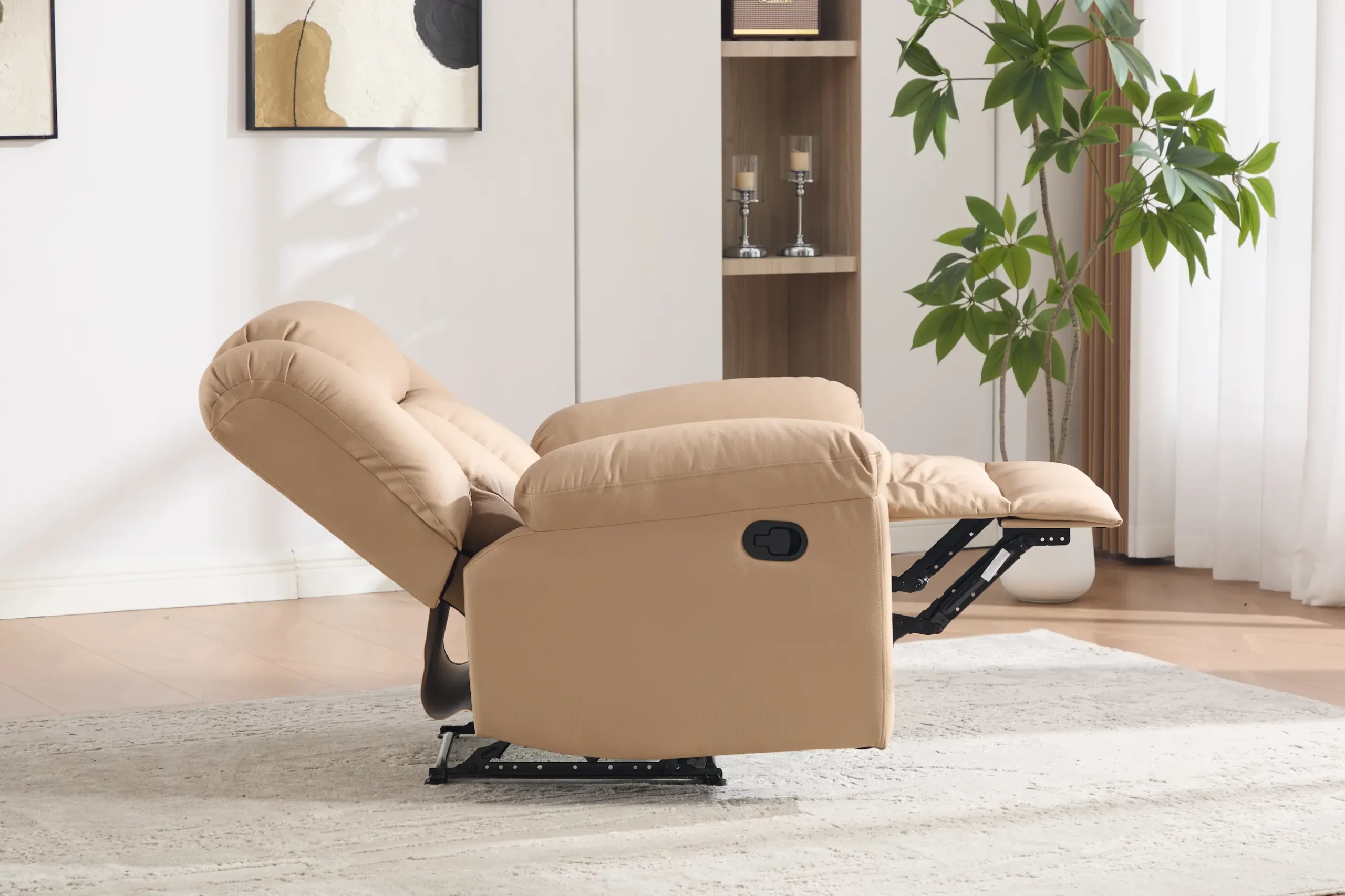 Odinis fotelis su reglaineriu DETROIT-BEIGE - 100x95xH104 cm-4