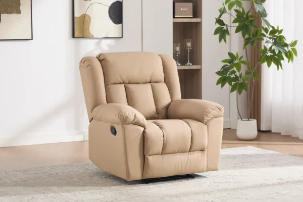 Odinis fotelis su reglaineriu DETROIT-BEIGE - 100x95xH104 cm