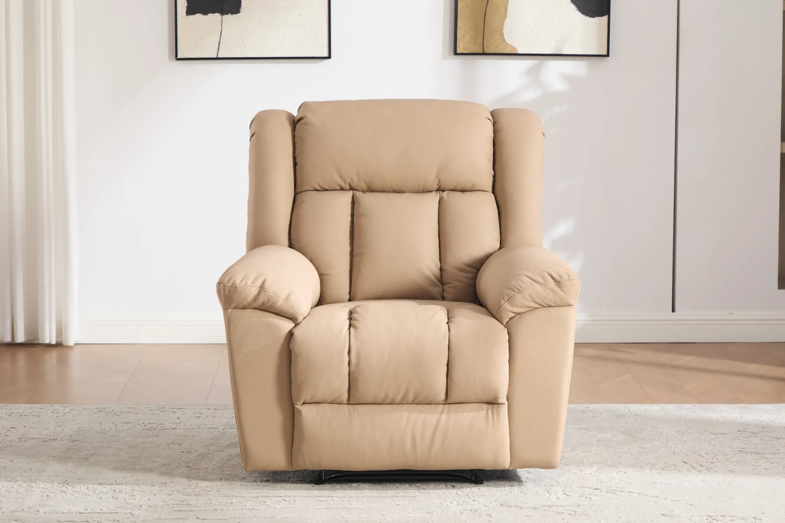 Odinis fotelis su reglaineriu DETROIT-BEIGE - 100x95xH104 cm-9