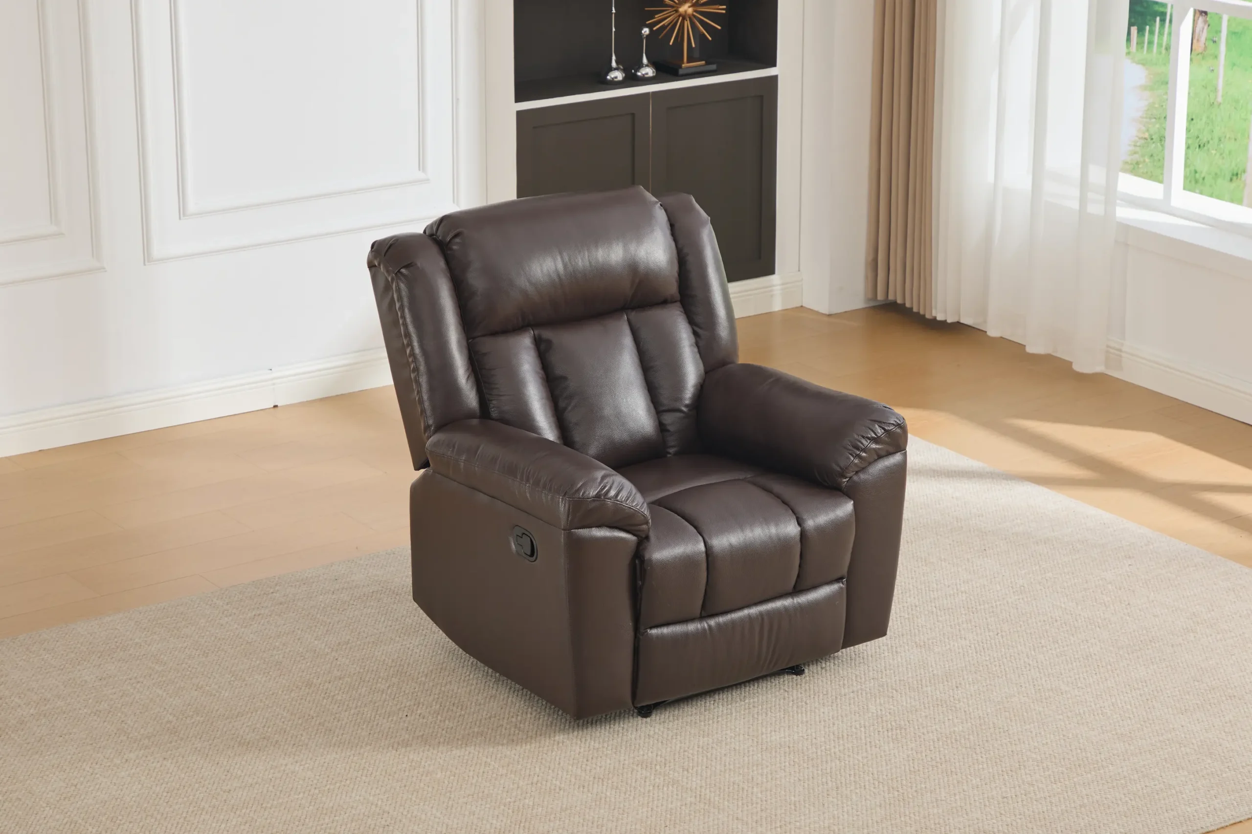 Odinis fotelis su reglaineriu DETROIT-BROWN - 100x95xH104 cm-1