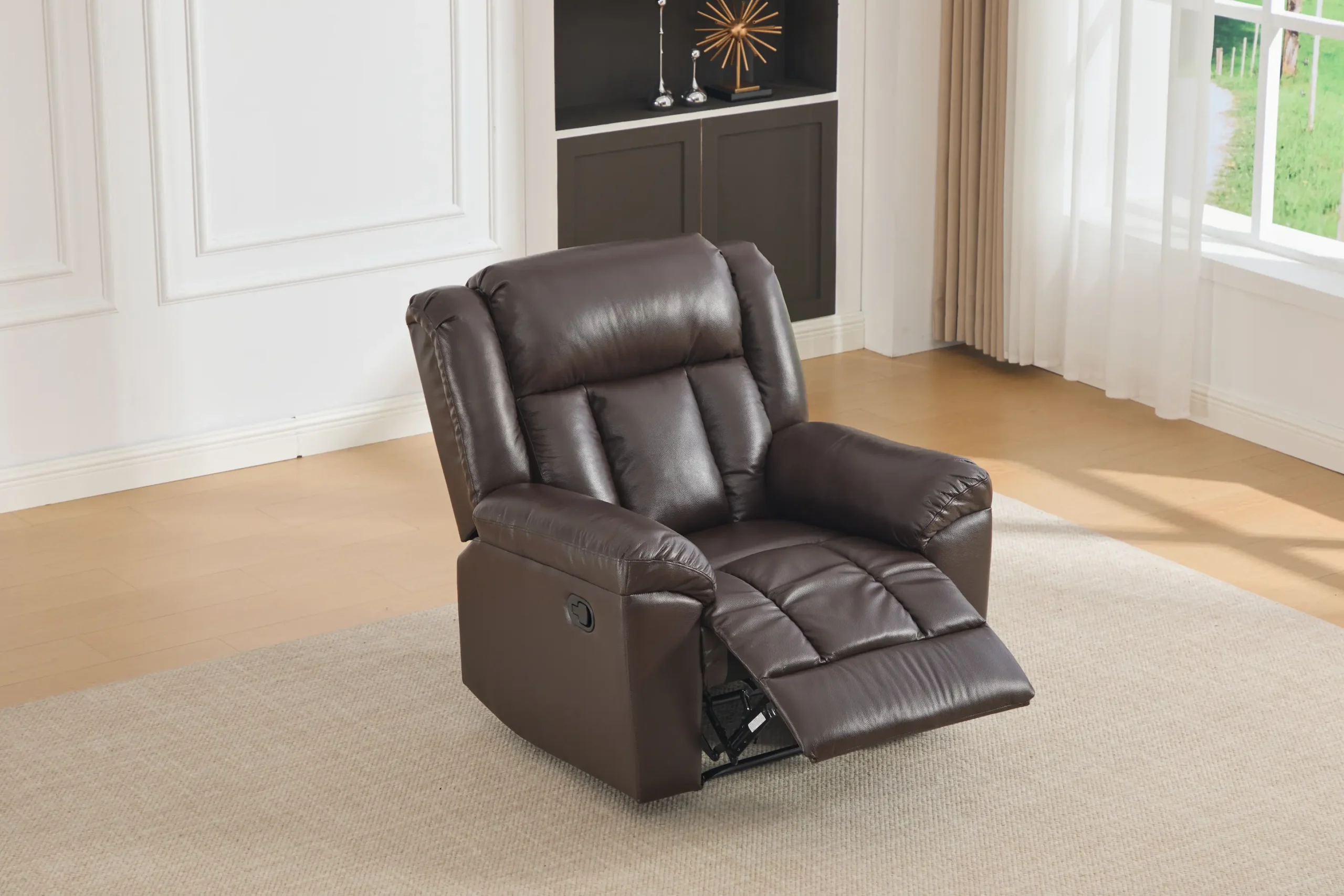 Odinis fotelis su reglaineriu DETROIT-BROWN - 100x95xH104 cm-2