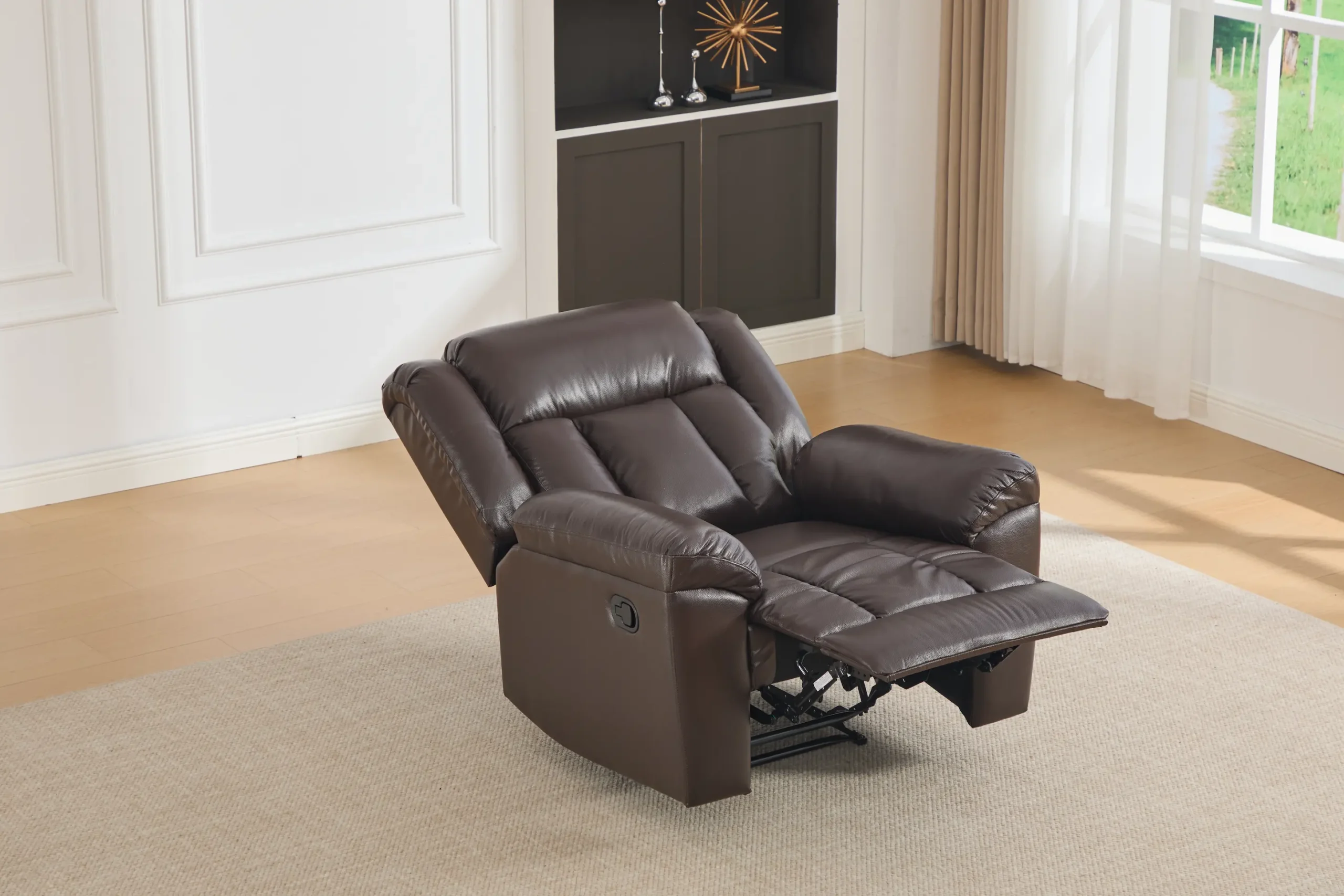 Odinis fotelis su reglaineriu DETROIT-BROWN - 100x95xH104 cm-3