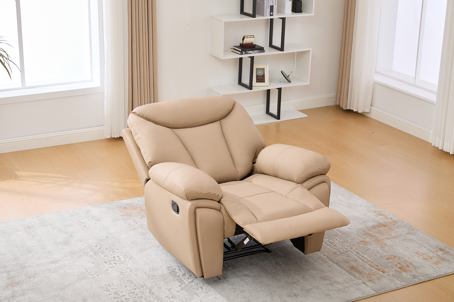Odinis fotelis su reglaineriu YORK-BEIGE – 107x96xH106 cm-1